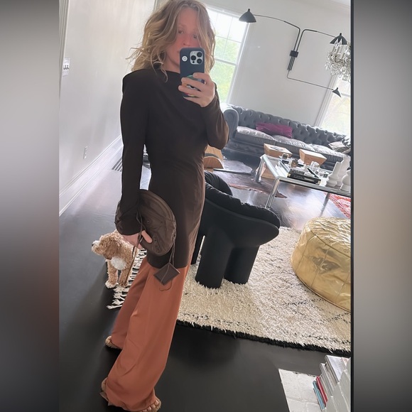 Tibi Tops - TIBI drapey jersey tunic top 
Brown 
Size medium 
Worn twice 
Perfect condition